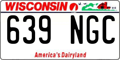 WI license plate 639NGC