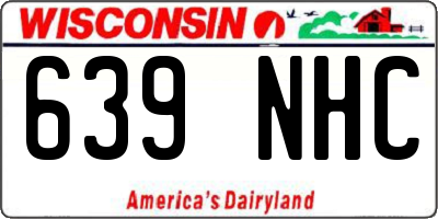 WI license plate 639NHC