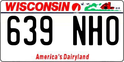 WI license plate 639NHO
