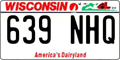 WI license plate 639NHQ