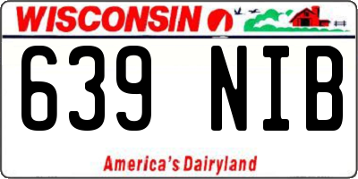 WI license plate 639NIB