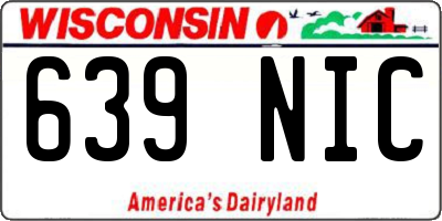 WI license plate 639NIC