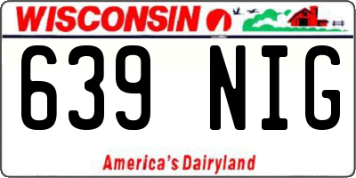 WI license plate 639NIG