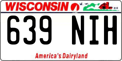 WI license plate 639NIH