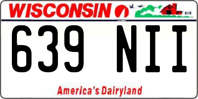 WI license plate 639NII
