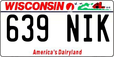 WI license plate 639NIK