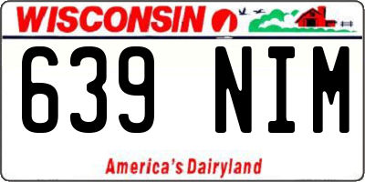 WI license plate 639NIM