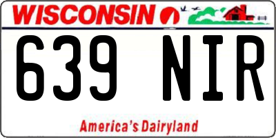 WI license plate 639NIR