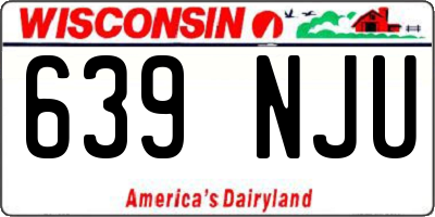 WI license plate 639NJU