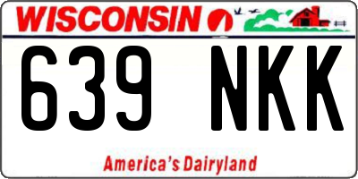 WI license plate 639NKK