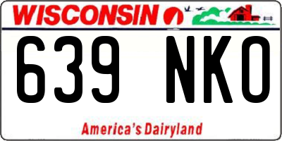 WI license plate 639NKO