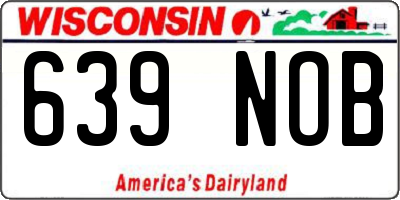 WI license plate 639NOB