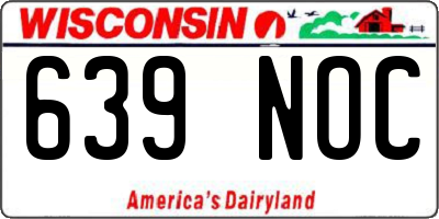 WI license plate 639NOC