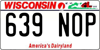 WI license plate 639NOP