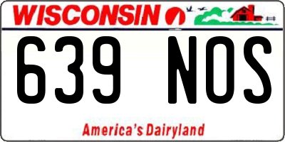 WI license plate 639NOS