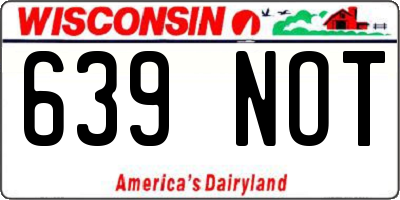 WI license plate 639NOT