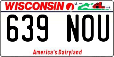WI license plate 639NOU