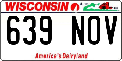 WI license plate 639NOV