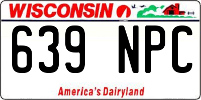 WI license plate 639NPC