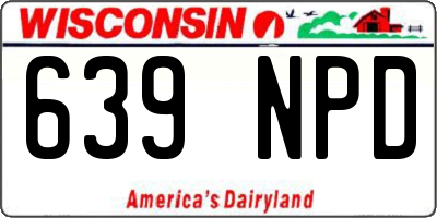 WI license plate 639NPD