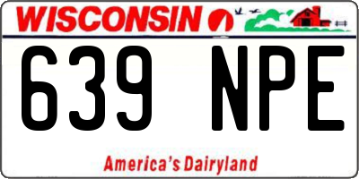 WI license plate 639NPE