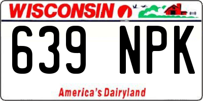 WI license plate 639NPK