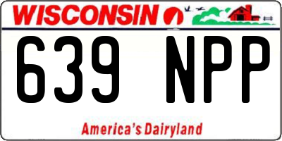 WI license plate 639NPP