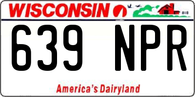 WI license plate 639NPR