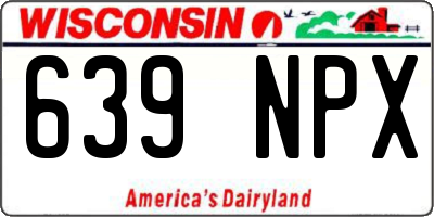 WI license plate 639NPX
