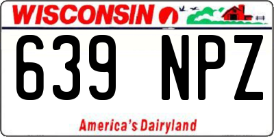 WI license plate 639NPZ