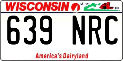 WI license plate 639NRC