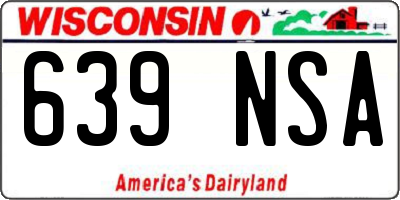WI license plate 639NSA