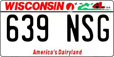 WI license plate 639NSG
