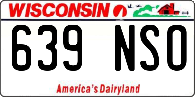 WI license plate 639NSO