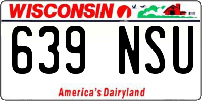 WI license plate 639NSU