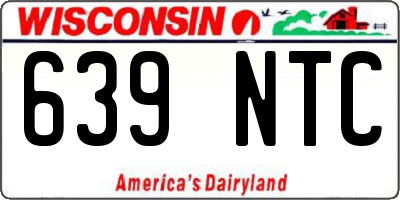 WI license plate 639NTC
