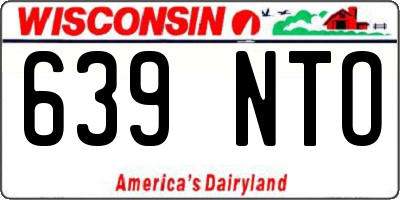 WI license plate 639NTO