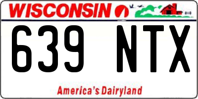 WI license plate 639NTX
