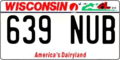 WI license plate 639NUB