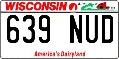 WI license plate 639NUD