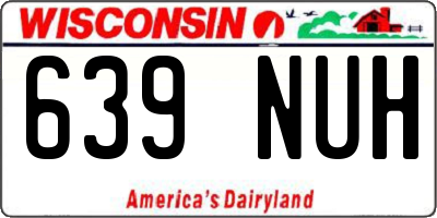 WI license plate 639NUH