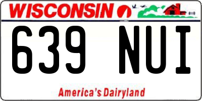 WI license plate 639NUI