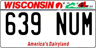 WI license plate 639NUM