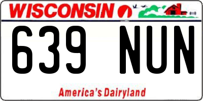 WI license plate 639NUN