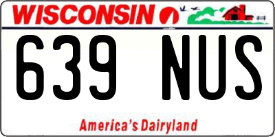 WI license plate 639NUS