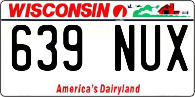WI license plate 639NUX