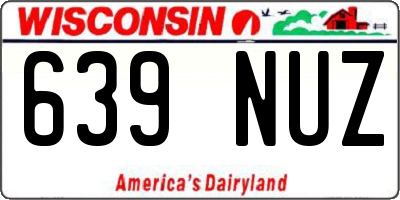 WI license plate 639NUZ