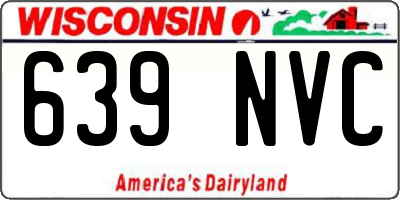 WI license plate 639NVC