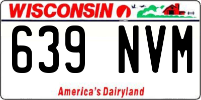 WI license plate 639NVM