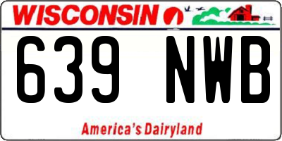 WI license plate 639NWB